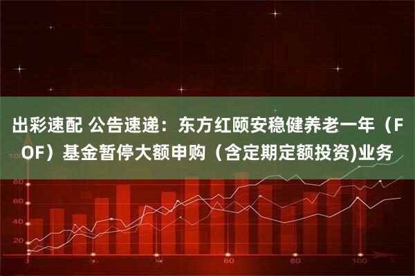 出彩速配 公告速递：东方红颐安稳健养老一年（FOF）基金暂停大额申购（含定期定额投资)业务