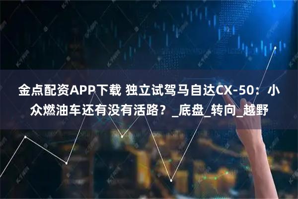 金点配资APP下载 独立试驾马自达CX-50：小众燃油车还有没有活路？_底盘_转向_越野