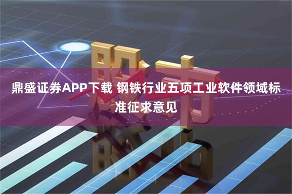鼎盛证券APP下载 钢铁行业五项工业软件领域标准征求意见
